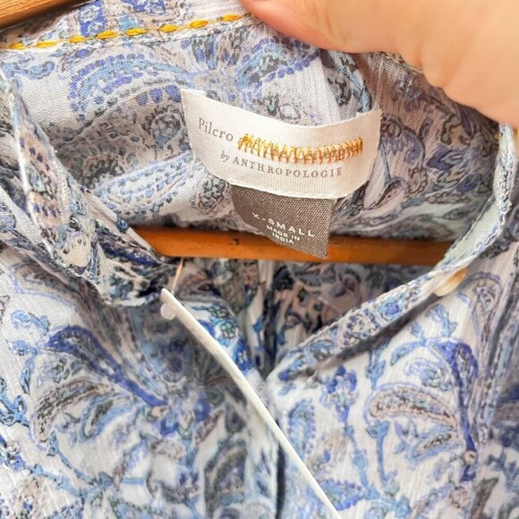 NEW PILCRO and the Letterpress Tavi‎ Crop Paisley Dolman Blouse - Size XS - Picture 6 of 7